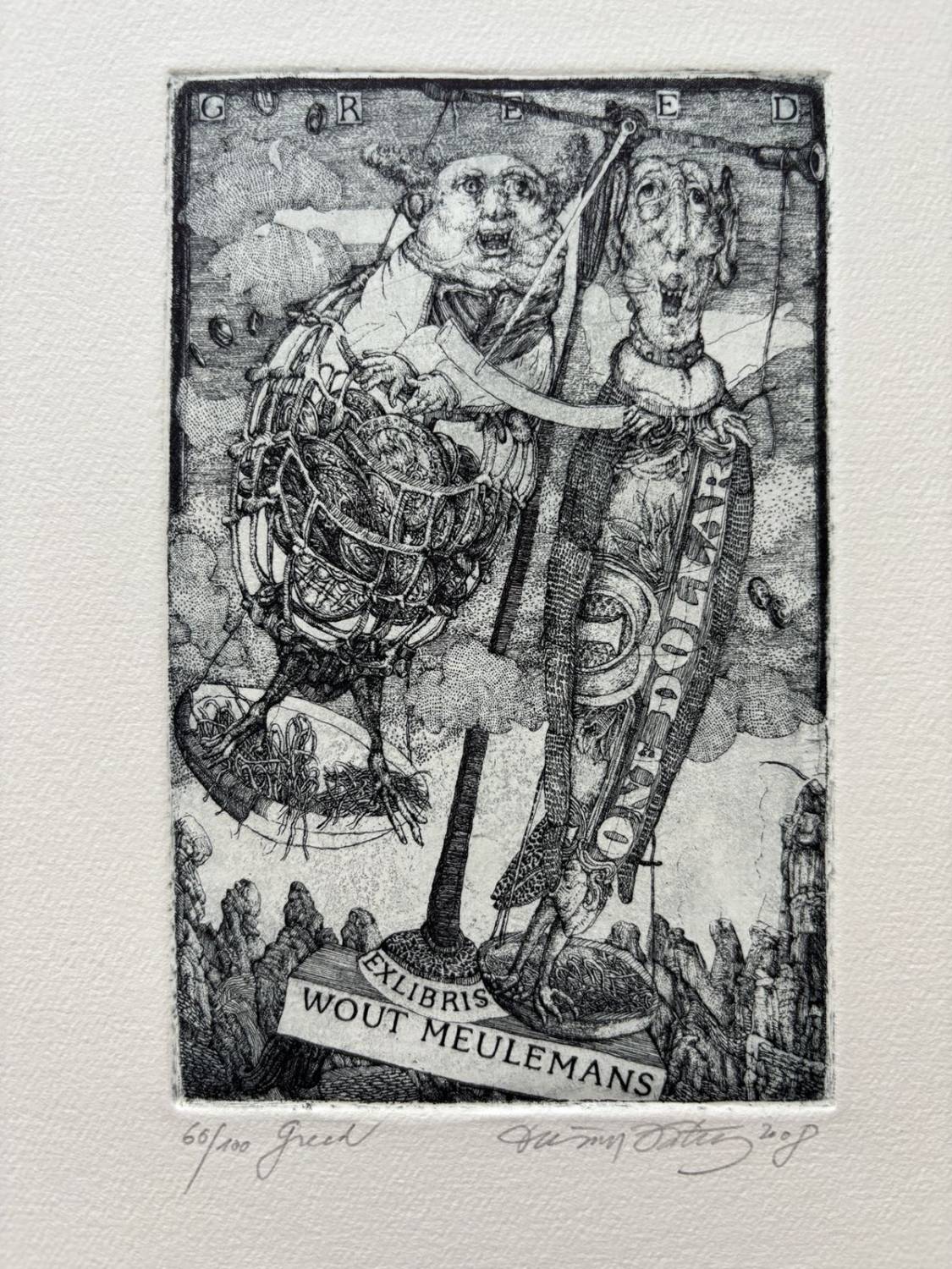 Greed (Ex Libris Wout Meulemans)