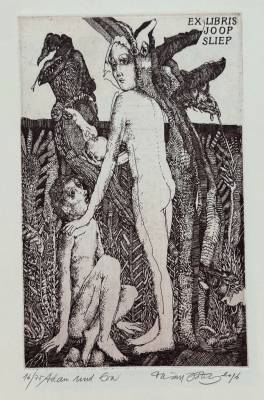 Adam a Eva (Ex libris Joop Sliep)